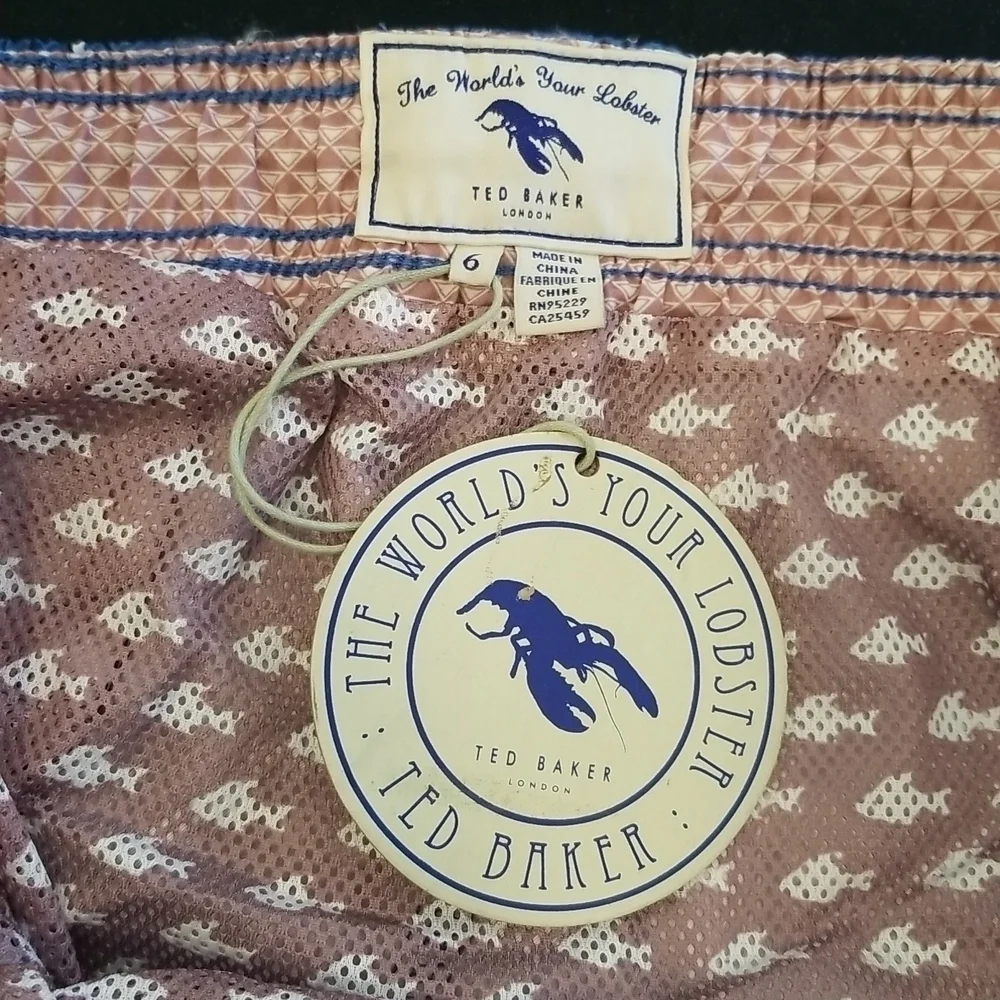 💕TED BAKER💕 Geo Flamingo Print Swim Shorts 2XL